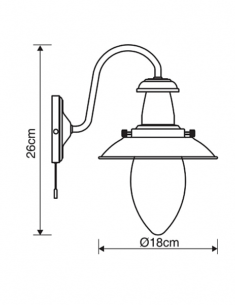 Настенное бра Arte Lamp FISHERMAN A5518AP-1WH