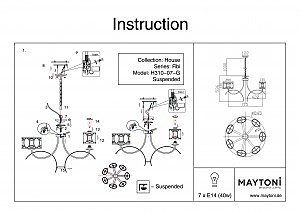 Подвесная люстра Maytoni Fibi H310-07-G