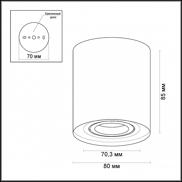 Накладной светильник Odeon Light Tuborino 3566/1C