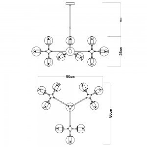 Люстра на штанге Arte Lamp Bolla A1664SP-12BK