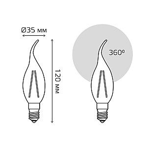 Светодиодная лампа Gauss Basic Filament Свеча 1041115