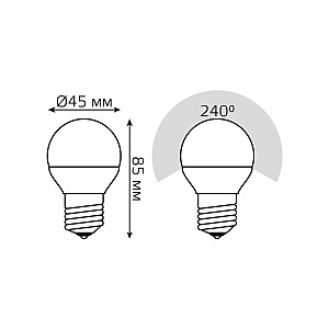 Светодиодная лампа Gauss Elementary Шар 53232