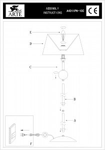 Торшер Arte Lamp TURANDOT A4011PN-1CC