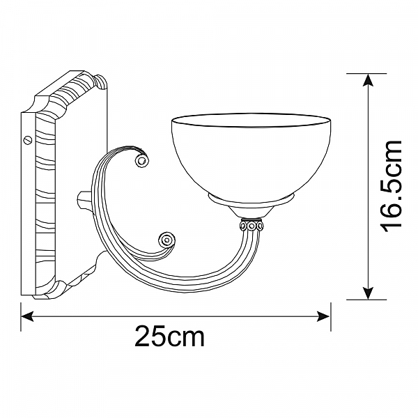 Настенное бра с выключателем Arte Lamp Windsor A3777AP-1AB