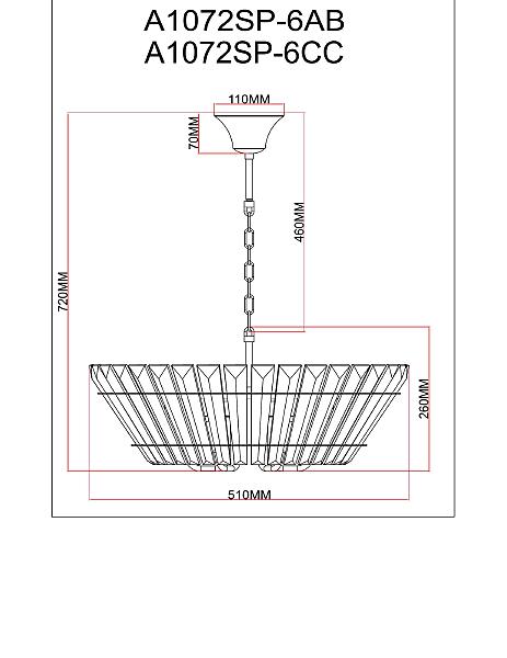 Подвесная люстра Arte Lamp Florizel A1072SP-6AB