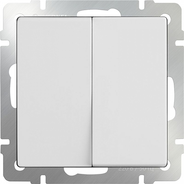 Выключатель Werkel Белый WL01-SW-2G / Выключатель двухклавишный (белый)
