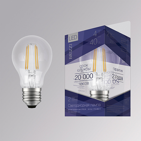 Светодиодная лампа Brizzi A55 4W 2700K E27