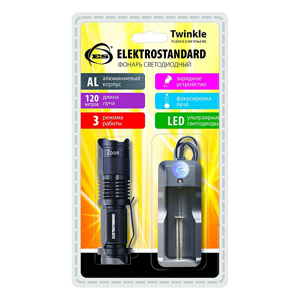 Elektrostandart FLS22-9,3-3W 01led BK Черный (Twinkle)