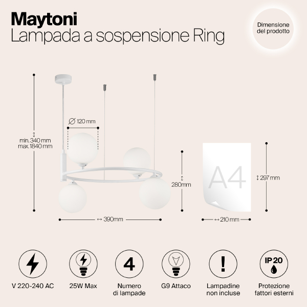 Светильник подвесной Maytoni Ring MOD013PL-04W