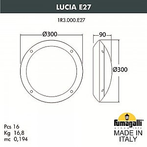 Уличный потолочный светильник Fumagalli Lucia 1R3.000.000.AYE27.OR1