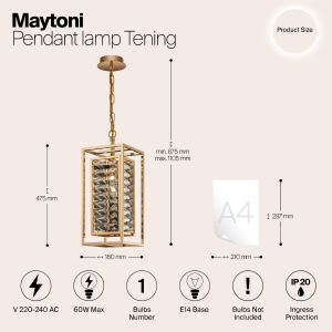 Светильник подвесной Maytoni Tening MOD060PL-01G