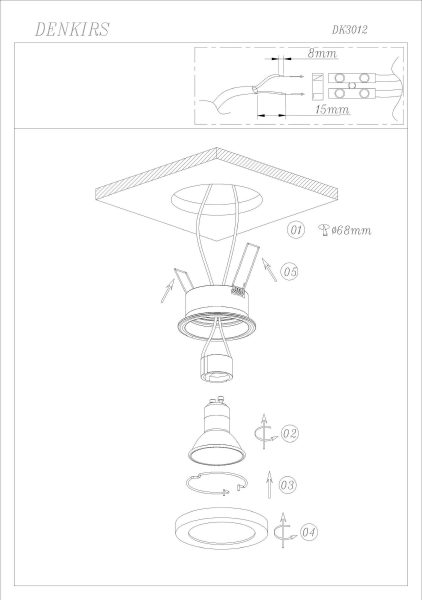 Уличный встраиваемый Denkirs Dk3012 DK3012-WH