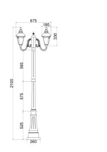 Столб фонарный уличный Maytoni Goiri O028FL-03BZ