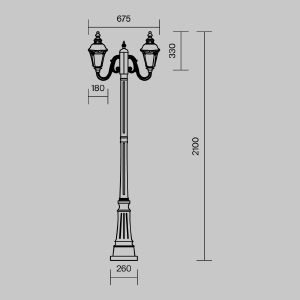 Столб фонарный уличный Maytoni Goiri O028FL-03BZ