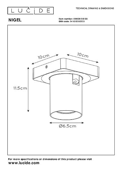 Светильник спот Lucide Nigel 09929/05/30