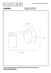Настенное бра Lucide Leanne 21221/01/30