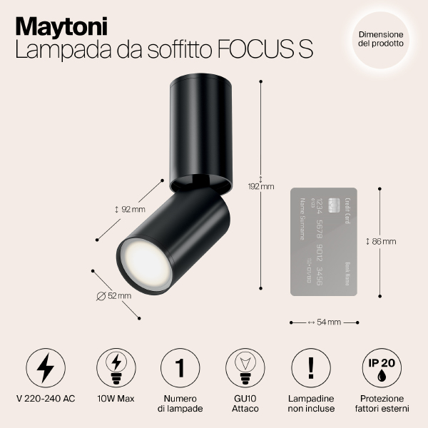 Светильник спот Maytoni Focus S C051CL-01B