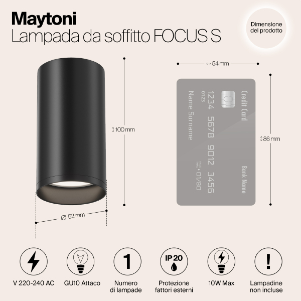 Накладной светильник Maytoni Focus S C052CL-01B