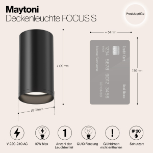 Накладной светильник Maytoni Focus S C052CL-01B