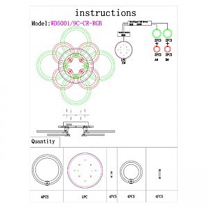 Потолочная люстра Wedo Light Flavon WD5001/9C-CR-RGB