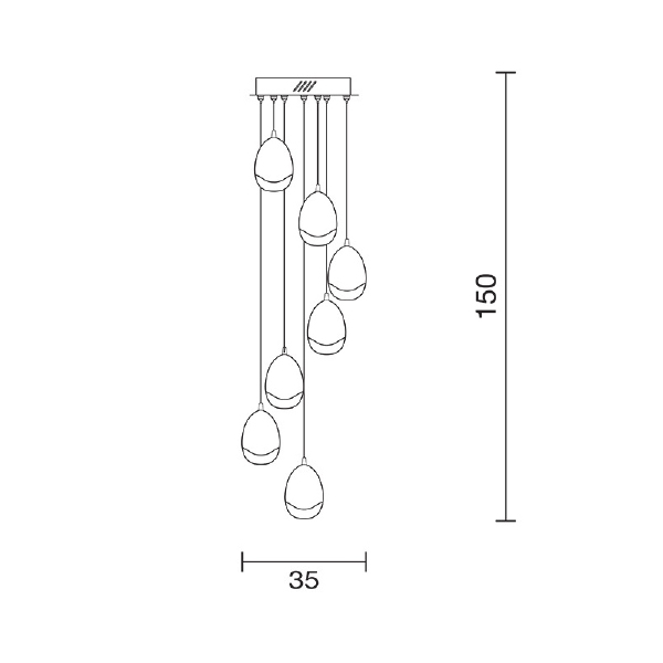 Люстра каскадная Delight Collection Terrene MD13003023-7A chrome