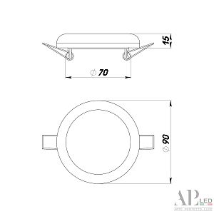 Встраиваемый светильник APL Led Ingrid 3322.FAP222R/10W/6K