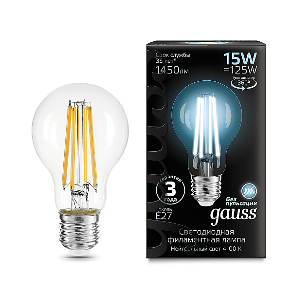 Светодиодная лампа Gauss Filament А60 102902215