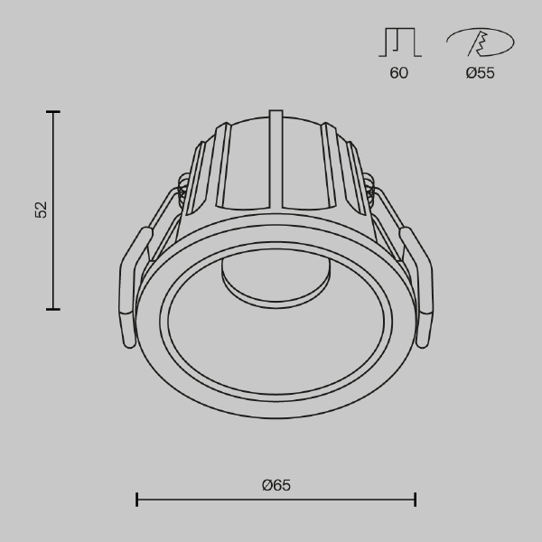 Встраиваемый светильник Maytoni Alfa LED DL043-01-10W3K-RD-W