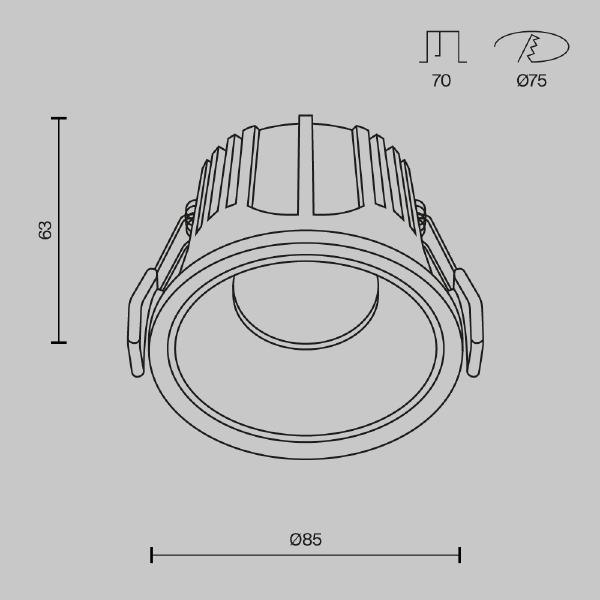 Встраиваемый светильник Maytoni Alfa LED DL043-01-15W4K-RD-W