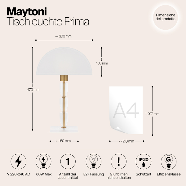 Настольная лампа Maytoni Prima Z034TL-01BZ