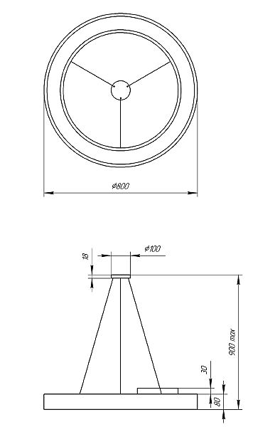 Светильник подвесной ЭРА Ring SPO-134-B-40K-056