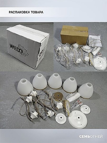 Потолочная люстра Wedo Light Dzintars WD3523/5C-WT-FGD-WT