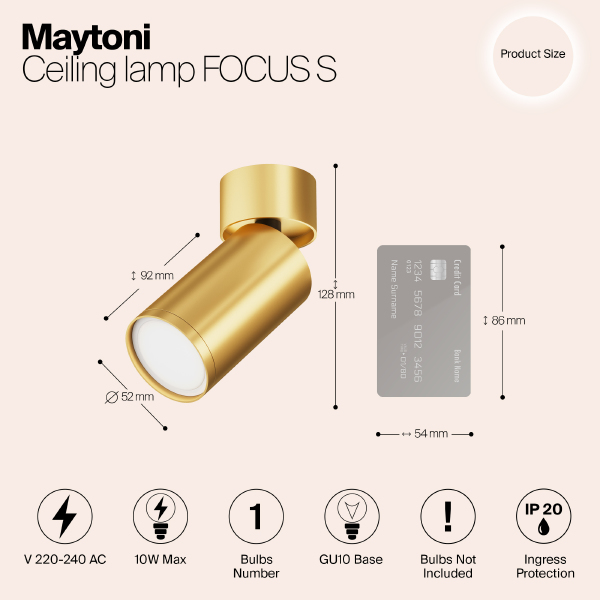 Светильник спот Maytoni Focus S C050CL-U-1MG