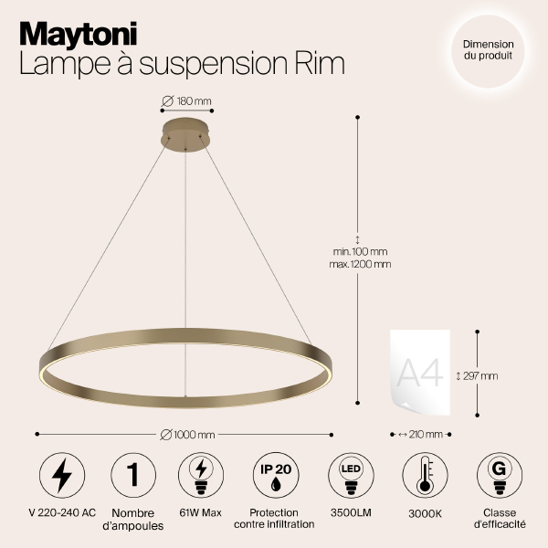 Подвесная люстра Maytoni Rim MOD058PL-L54BS3K