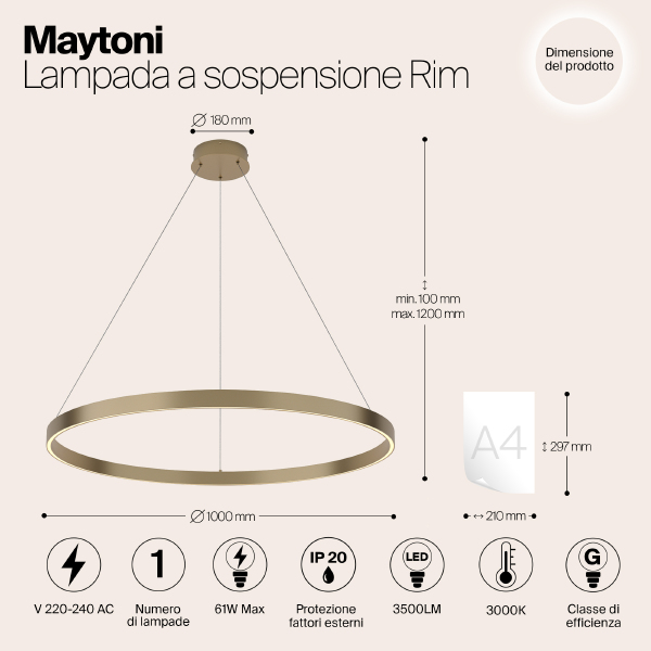 Подвесная люстра Maytoni Rim MOD058PL-L54BS3K