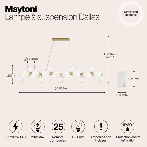 Подвесная люстра Maytoni Dallas MOD547PL-25BS