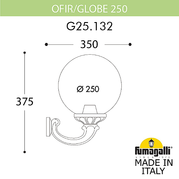Уличный настенный светильник Fumagalli Globe 250 G25.132.000.WYF1R