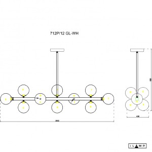 Люстра подвесная Golden iLamp 712P/12 GL-WH