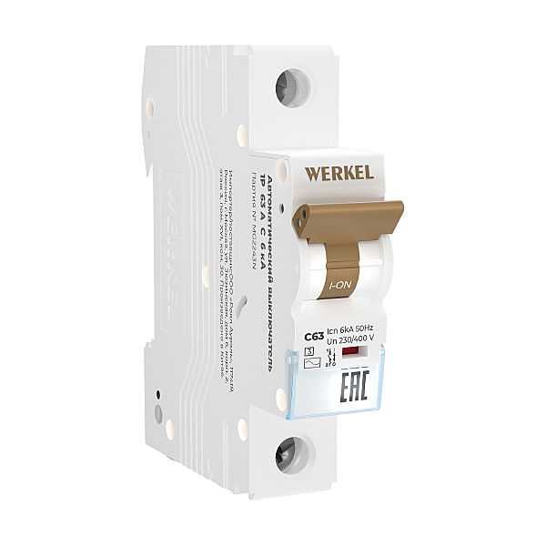 Автоматический выключатель Werkel W901P636 / Автоматический выключатель 1P 63 A C 6 кА