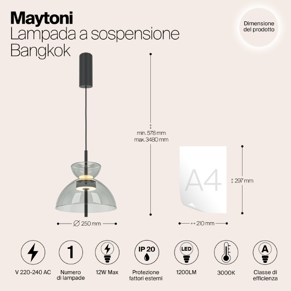 Светильник подвесной Maytoni Bangkok MOD185PL-L11B3K2