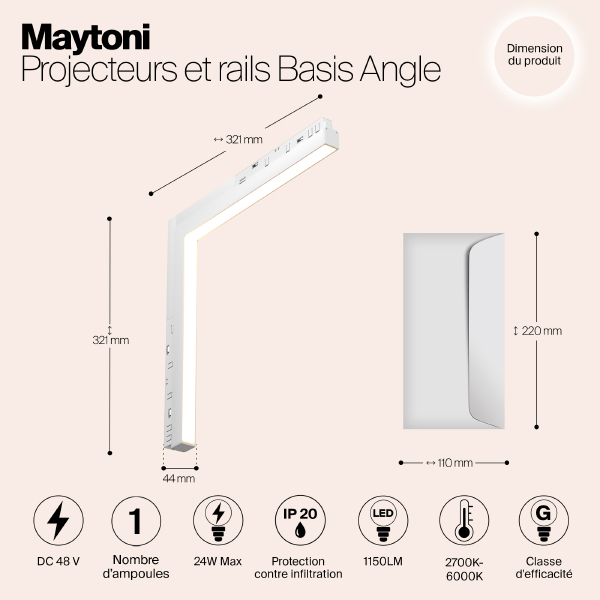 Трековый светильник Maytoni Basis Exility TR102-24W-DS-W