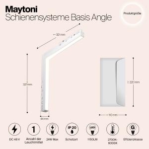 Трековый светильник Maytoni Basis Exility TR102-24W-DS-W