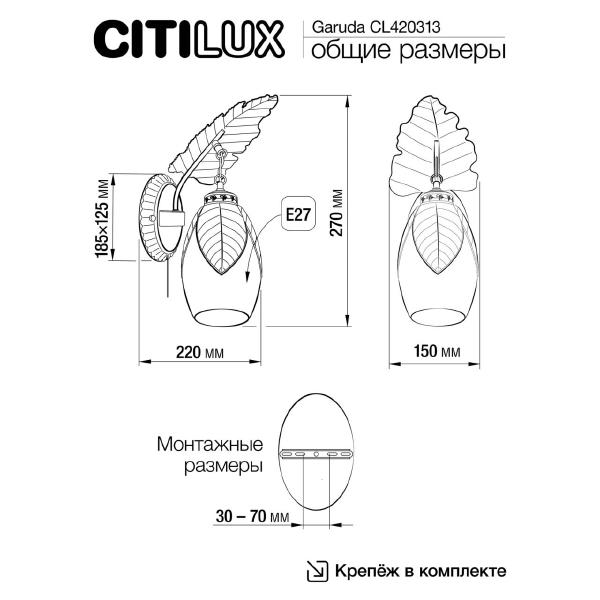 Настенное бра Citilux Garuda CL420313