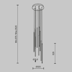 Светильник подвесной Maytoni Light stick MOD236PL-L54B3K