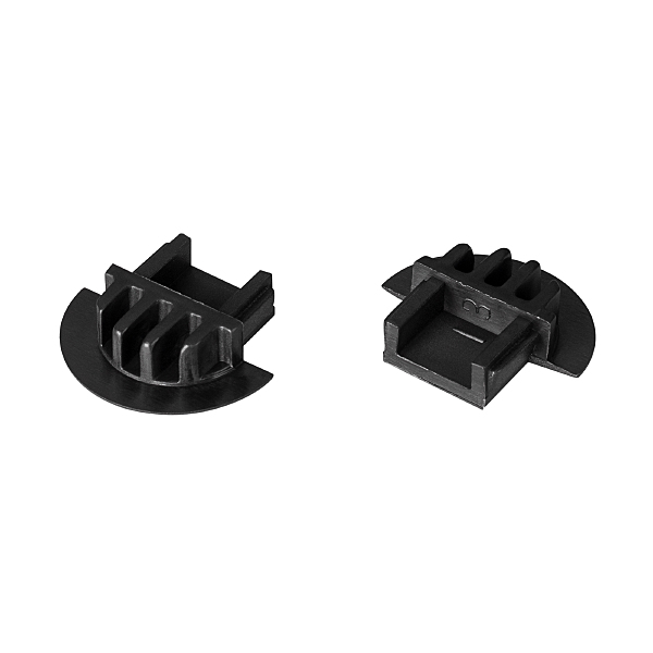 Чёрная глухая заглушка пластиковая для профиля MIC-F-2000 Arlight MIC 030795
