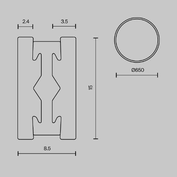 Шинопровод круглый 650мм Maytoni Busbar trunkings Flarity TRX154-R-D650-BS