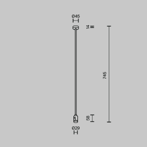 Крепление потолочное Long одинарное 700мм Maytoni Accessories for tracks Flarity TRA159С-S1-B
