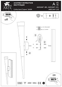 Настенное бра Arte Lamp Sabik A6010AP-1CC