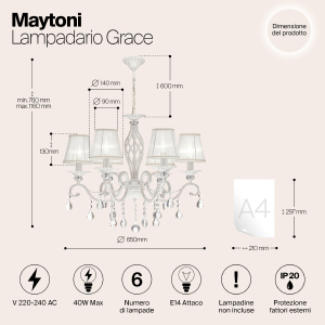 Подвесная люстра Maytoni Grace ARM247-06-G